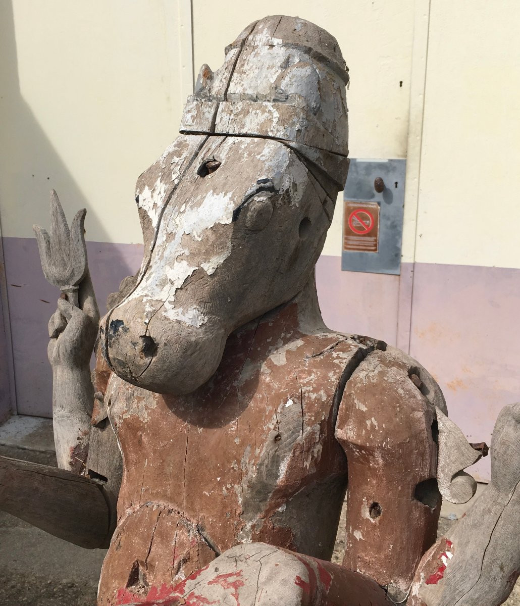 Large Statue With A Horse's Head. Kalki, The Last Avatar Of Vishnu. Hinduism. India, 19th Century-photo-3