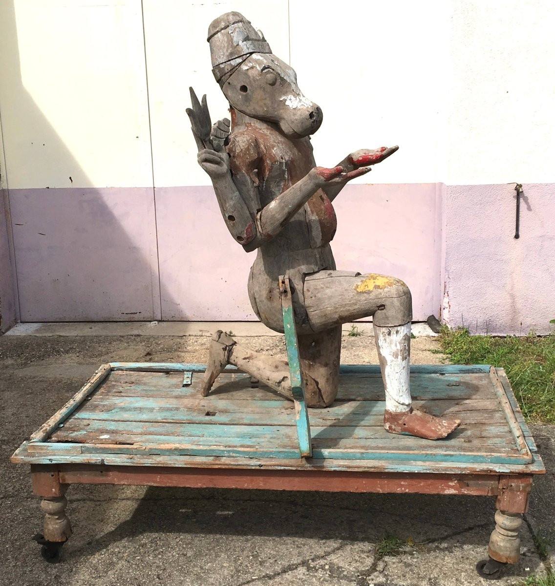 Large Statue With A Horse's Head. Kalki, The Last Avatar Of Vishnu. Hinduism. India, 19th Century-photo-1