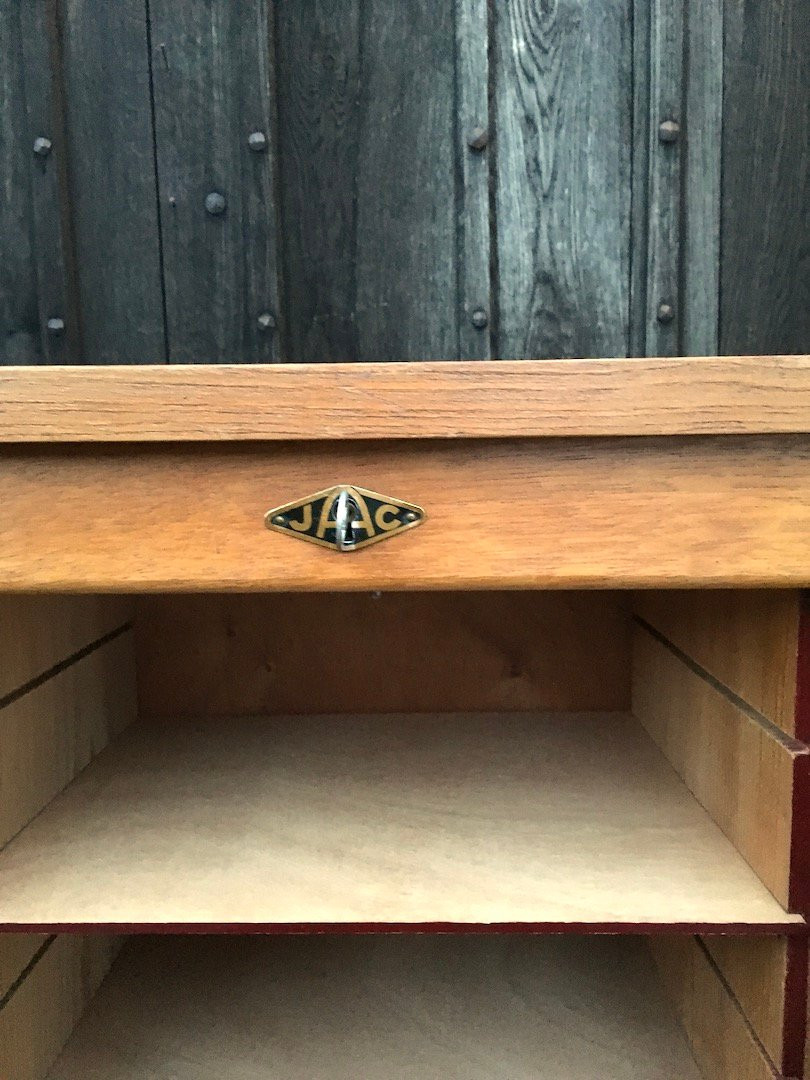 Double Oak Roll-top Filing Cabinet. France, First Half Of The 20th Century. -photo-1