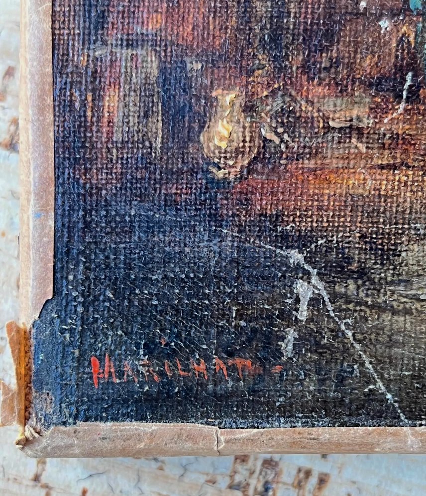 Oil On Canvas, Landscape. View Of The Al-azhar Mosque In Cairo, Signed Marilhat, 19th Century.-photo-4