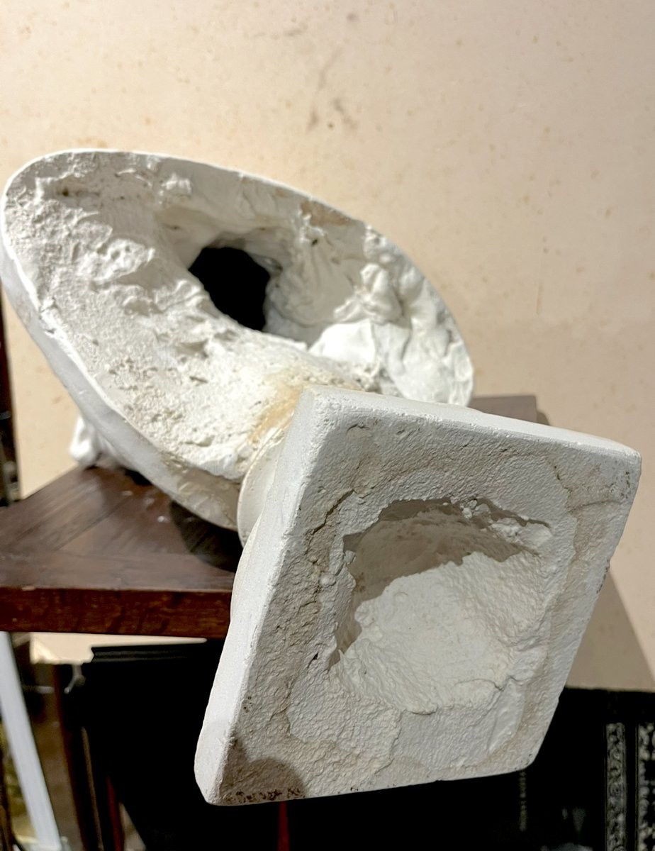 Buste de Cicéron en plâtre sur piédouche. France fin XIXe siècle. -photo-4