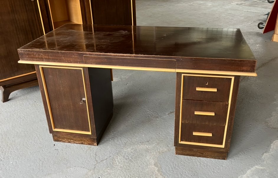 Bureau bar  Art Déco en palissandre et citronnier. France milieu XXe siècle.-photo-2