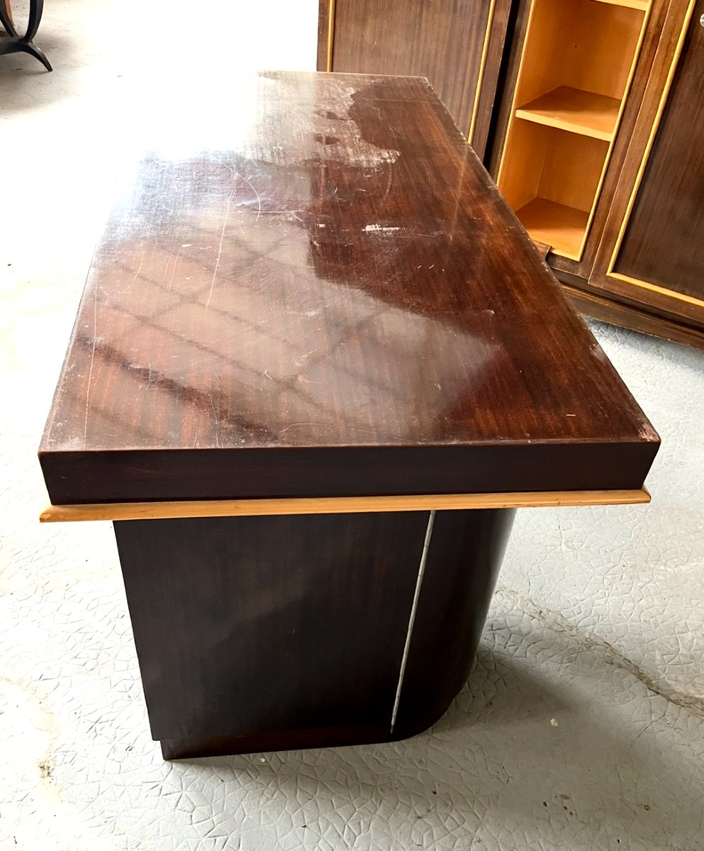 Bureau bar  Art Déco en palissandre et citronnier. France milieu XXe siècle.-photo-2