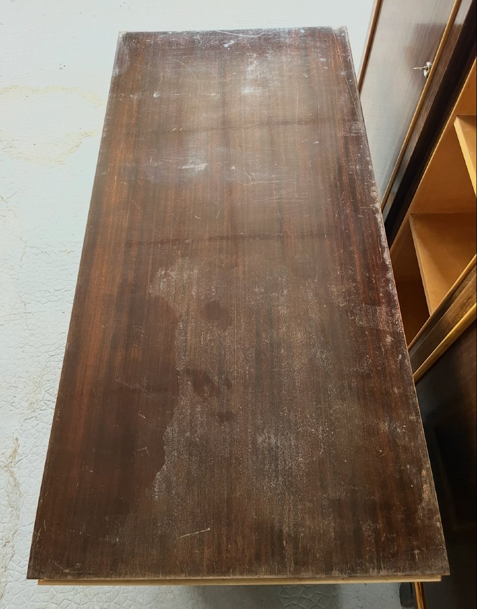 Bureau bar  Art Déco en palissandre et citronnier. France milieu XXe siècle.-photo-6