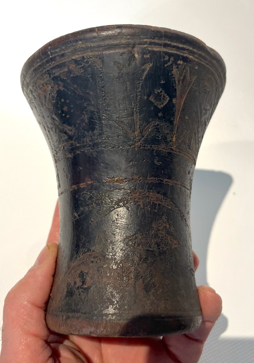 Pre-columbian Kero Or Qero Monoxyle Wood Bowl With Engravings. Inca, Peru 13th - 15th Century-photo-8