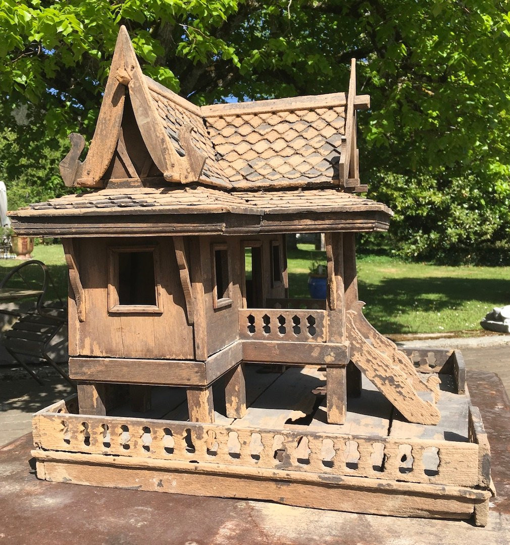 Wooden Spirit House From Animist And Hindu Rituals. Thailand, Early 20th Century.-photo-3