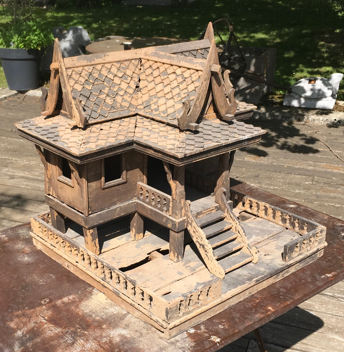 Wooden Spirit House From Animist And Hindu Rituals. Thailand, Early 20th Century.
