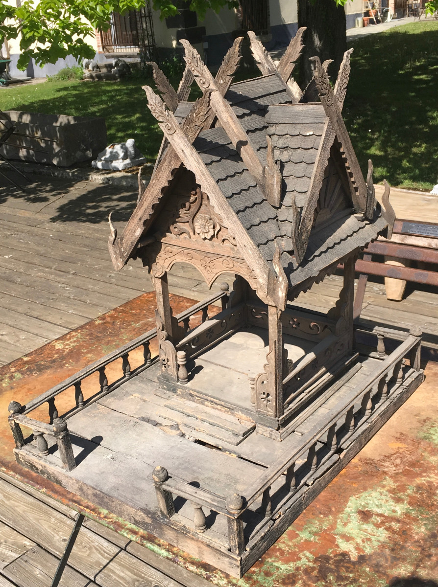 Wooden Spirit House From Animist And Hindu Rituals. Thailand, Early 20th Century.