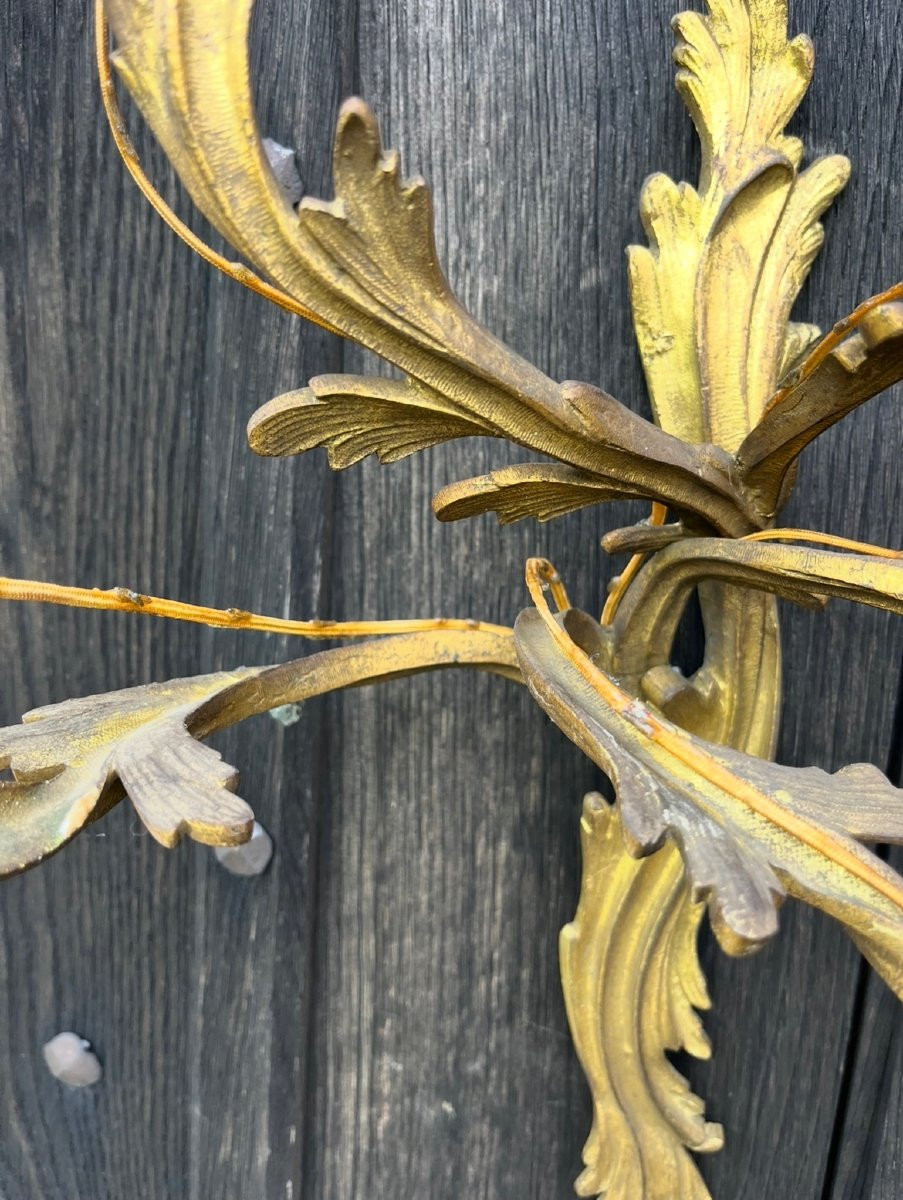 Pair Of Ormolu Rocaille Sconces In The Louis XV Style. France, Mid-20th Century.-photo-1