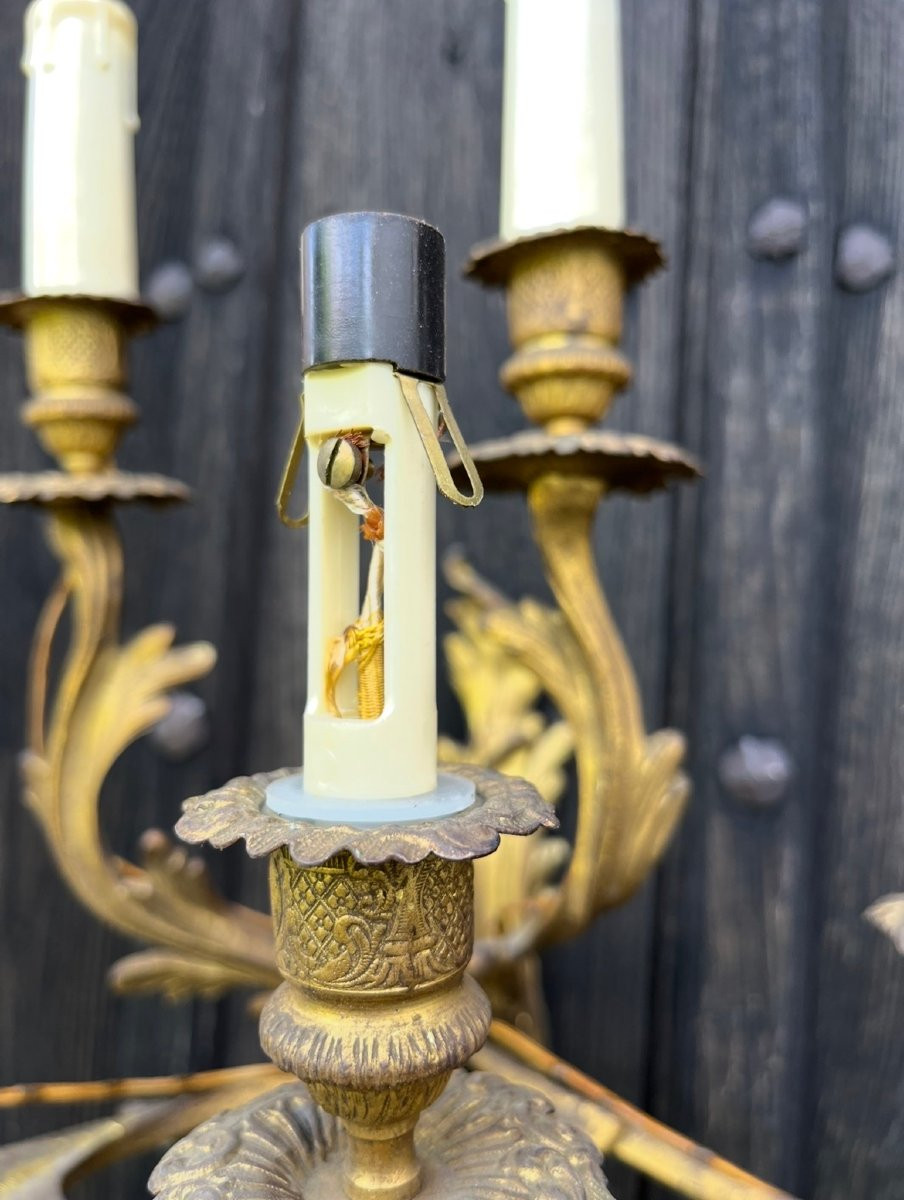 Pair Of Ormolu Rocaille Sconces In The Louis XV Style. France, Mid-20th Century.-photo-5