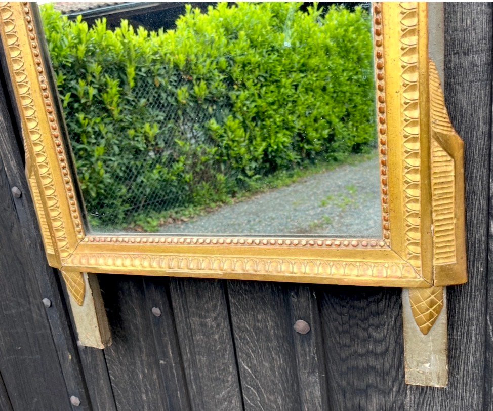 Louis XVI Giltwood Pediment Mirror With Mercury Mirror. France, Mid 18th Century.-photo-3