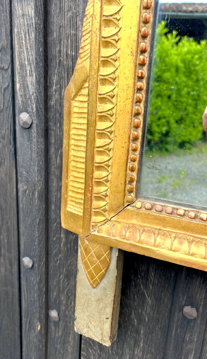 Louis XVI Giltwood Pediment Mirror With Mercury Mirror. France, Mid 18th Century.-photo-1