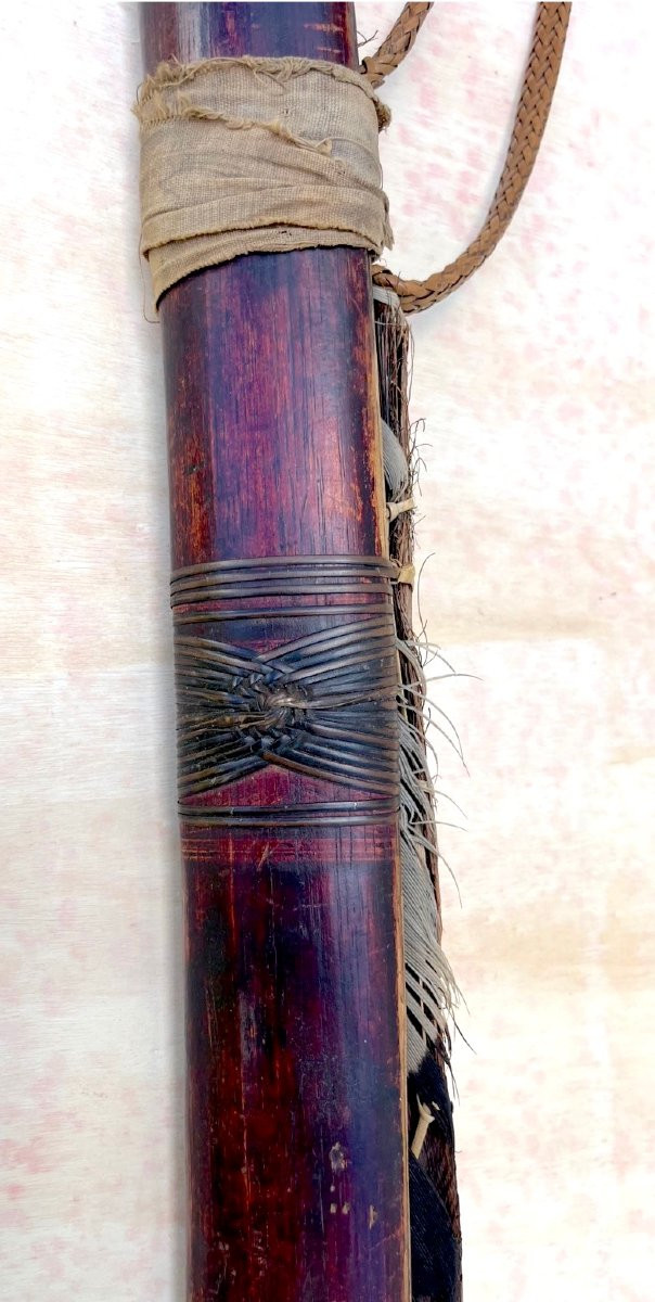 Ancien sabre Mandau en fer, bois de cerf et bois. Dayak, Bornéo (Kalimantan), Indonésie XIXe. -photo-3