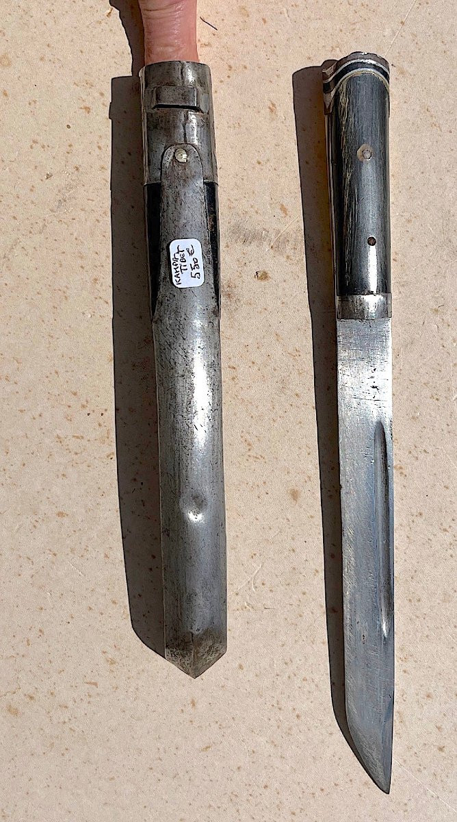Dagger, Knife, Kampa Dagger. Iron, Bone, Wood, Horn And Leather. Tibet, Nepal, Late 19th Century.-photo-3