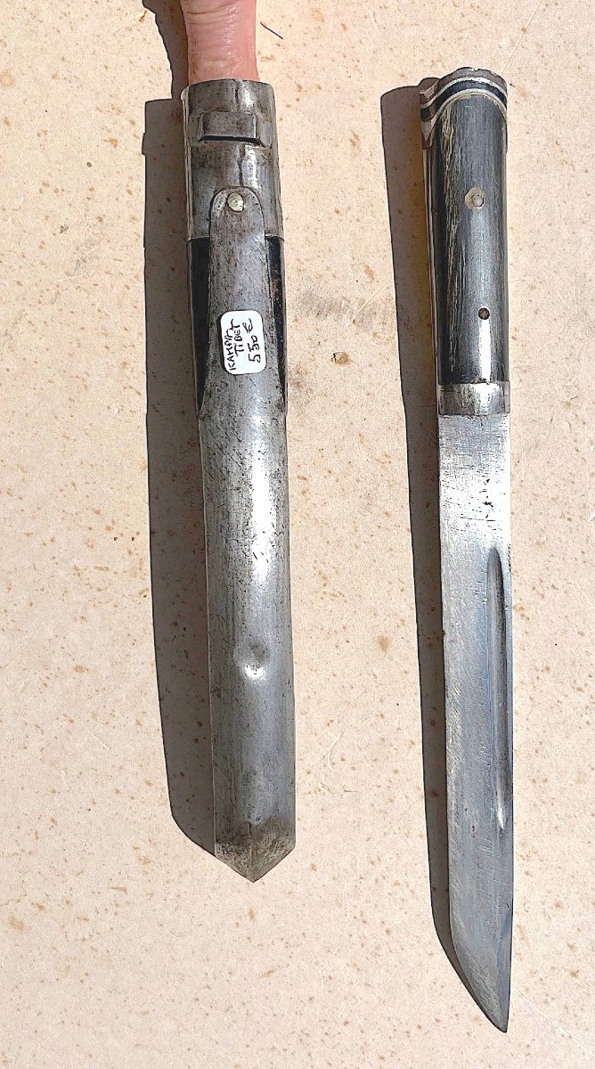 Dagger, Knife, Kampa Dagger. Iron, Bone, Wood, Horn And Leather. Tibet, Nepal, Late 19th Century.-photo-2