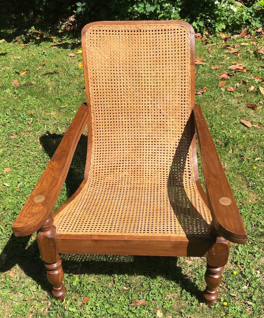 Pair Of Colonial-style Teak Planter Armchairs. Double Caning. Late 19th - Early 20th Century.-photo-4