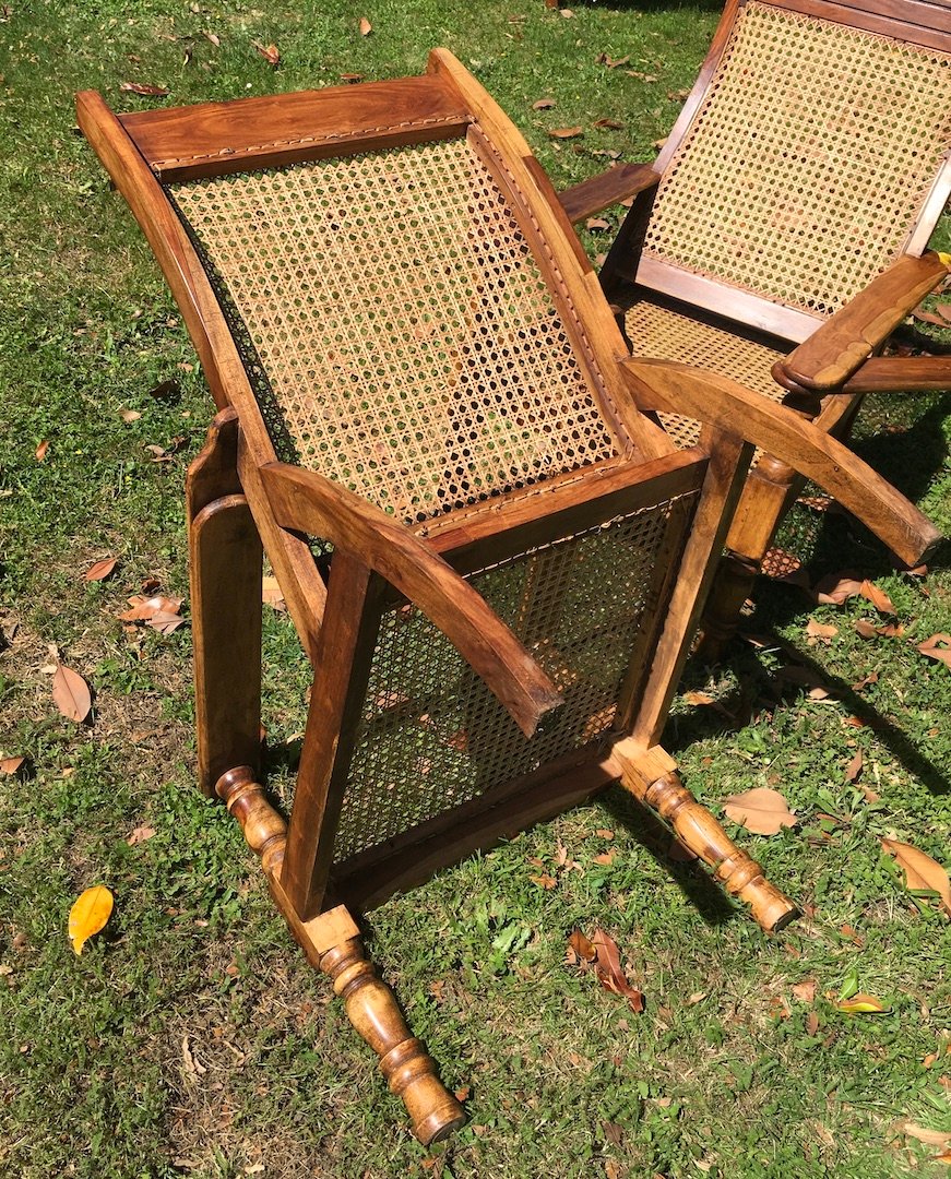 Pair Of Colonial-style Teak Planter Armchairs. Mid 20th Century.-photo-1