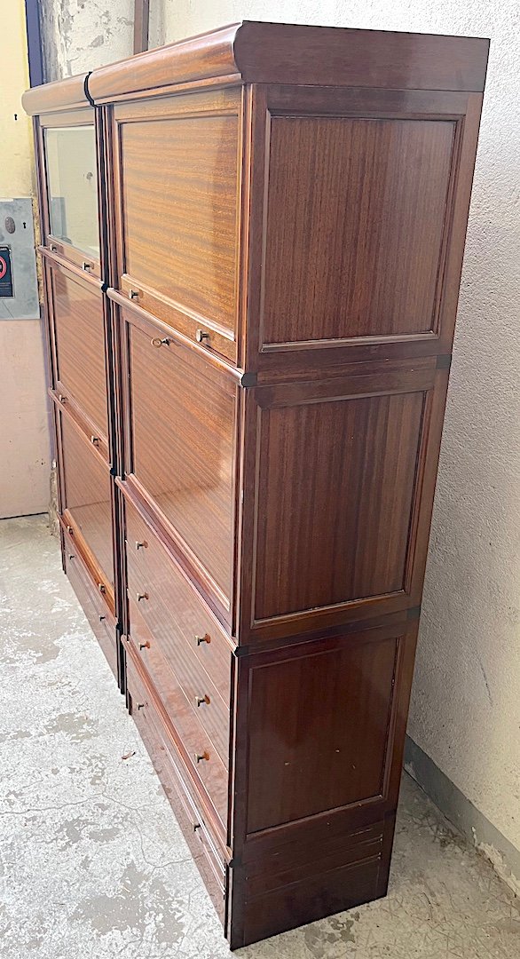 Deux meubles modulables MD (Maison Martin Dupuis) vintage des années 1970, en acajou vernis. -photo-2