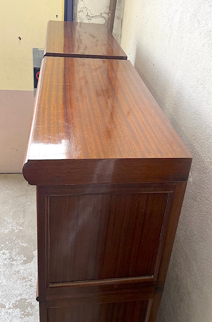 Deux meubles modulables MD (Maison Martin Dupuis) vintage des années 1970, en acajou vernis. -photo-3
