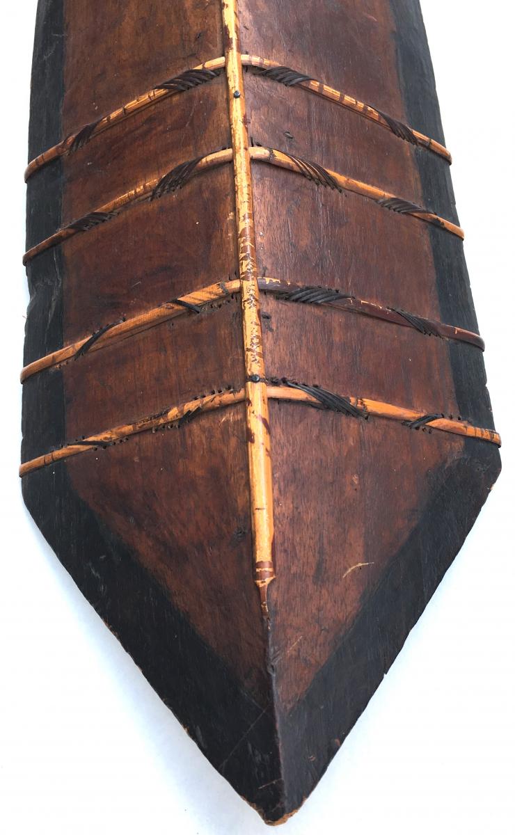 Iban Shield Wood And Rattan, Dayak. Kalimantan Borneo. Early 20th Century.-photo-3