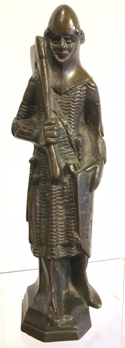 Bronze Knight Godefroy Of Bouillon Holy Cross Of Jerusalem. France.
