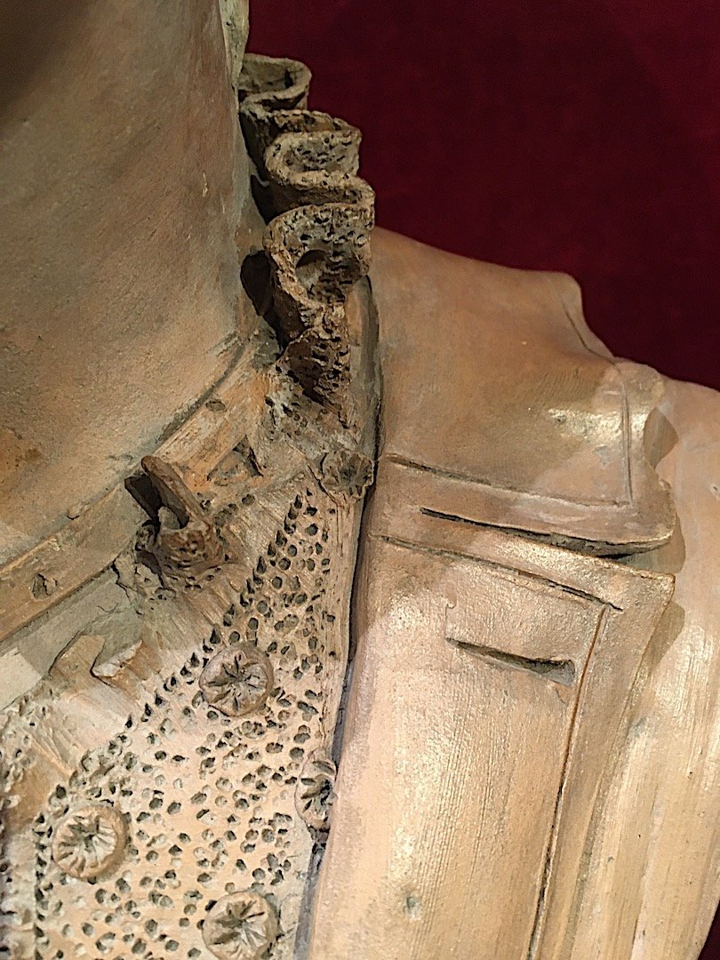 Buste de Juliette Récamier Sur Piédouche. Terre Cuite. Signé Joncery. Début  XIXe siècle. -photo-4