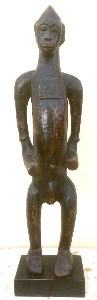 Senufo Wooden Statue With Dark Patina. Republic Of Ivory Coast, Early 20th Century.-photo-5