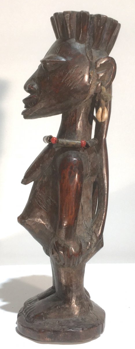 Female Yorouba Statuette Ibedji Style. Nigeria, Benin Mid 20th Century.-photo-5