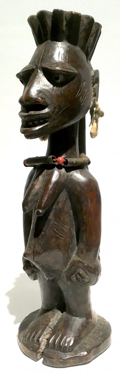 Female Yorouba Statuette Ibedji Style. Nigeria, Benin Mid 20th Century.-photo-7