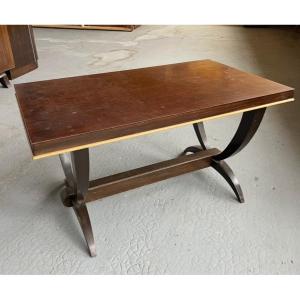 Table basse  Art Déco en palissandre et citronnier. France milieu XXe siècle.
