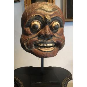 Former Great Topeng Mask. Painted Wood. Indonesia Bali Late 19th Early 20th Century.