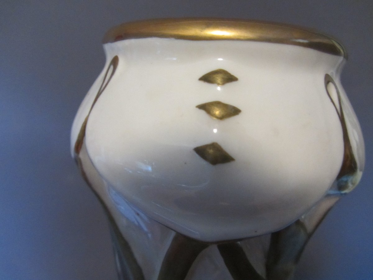 IMPORTANT VASE NATURALISTE EN GRES ART NOUVEAU AMPHORA TURN IMPERIAL EPOQUE 1900/ 1910 -photo-2