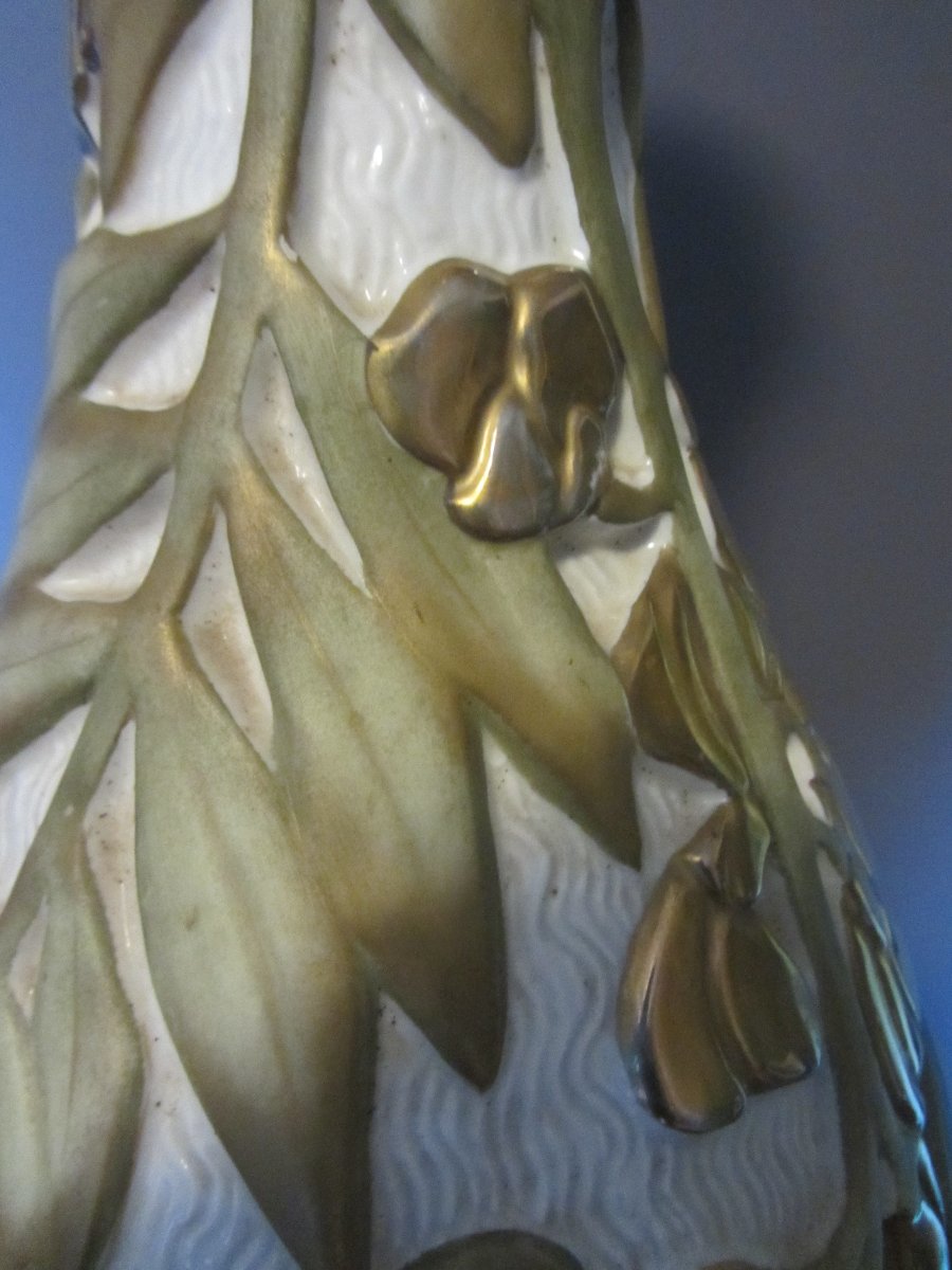 IMPORTANT VASE NATURALISTE EN GRES ART NOUVEAU AMPHORA TURN IMPERIAL EPOQUE 1900/ 1910 -photo-4