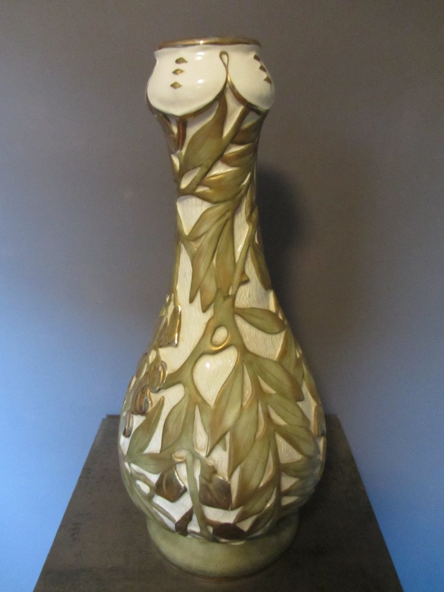 IMPORTANT VASE NATURALISTE EN GRES ART NOUVEAU AMPHORA TURN IMPERIAL EPOQUE 1900/ 1910 