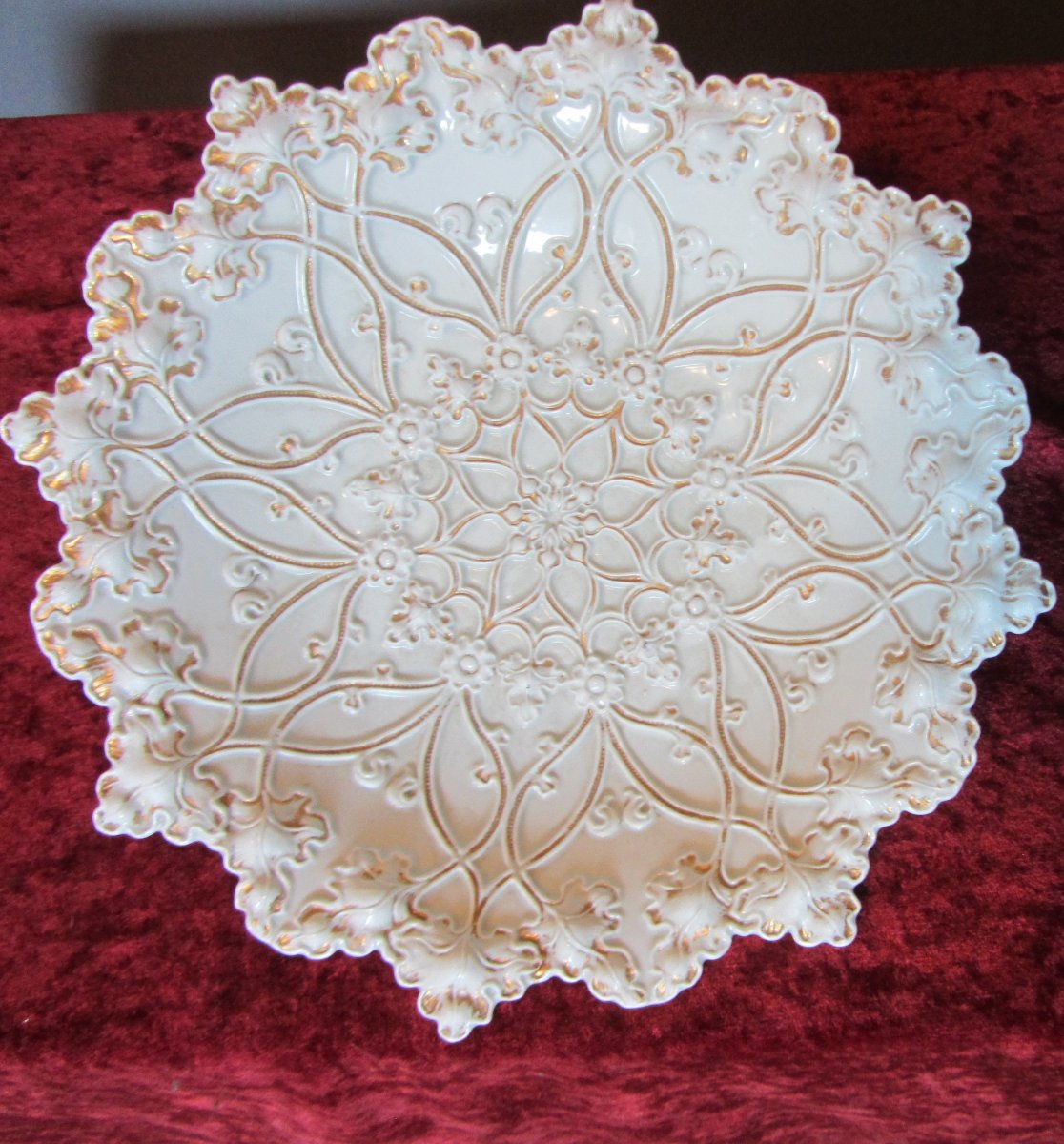 Decorative White Porcelain Plate From The Meissen Manufactory, Dated To The 1850s