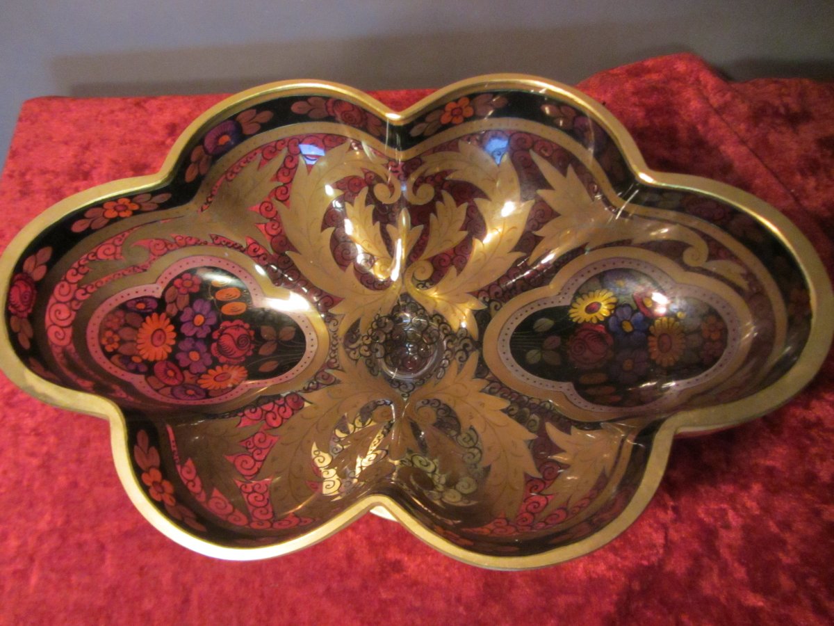 Antique Polychrome Bohemian Crystal Shower Stand, Late 19th / Early 20th Century-photo-2