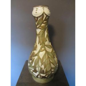 IMPORTANT VASE NATURALISTE EN GRES ART NOUVEAU AMPHORA TURN IMPERIAL EPOQUE 1900/ 1910