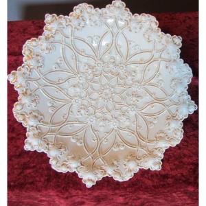 Decorative White Porcelain Plate From The Meissen Manufactory, Dated To The 1850s
