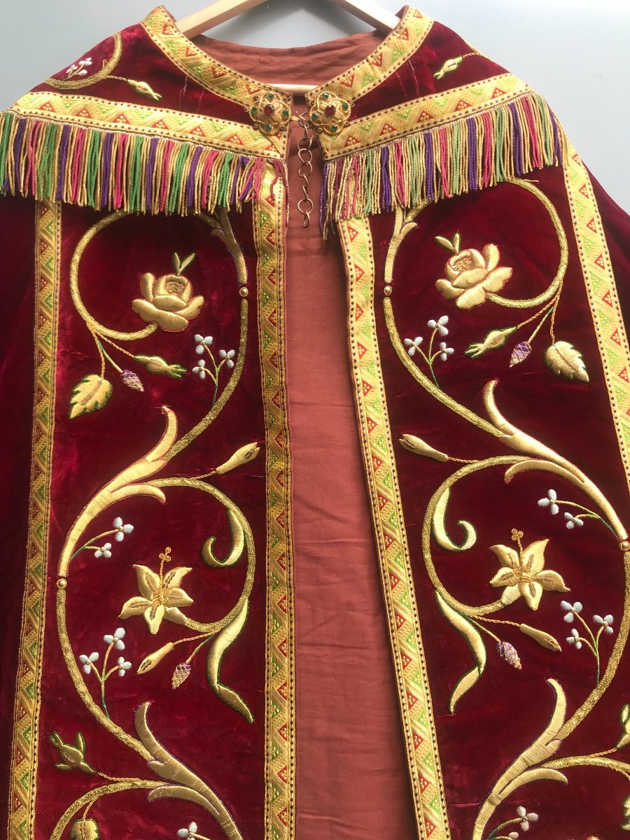 Cope - Silk Red Velvet Embroidery-photo-2