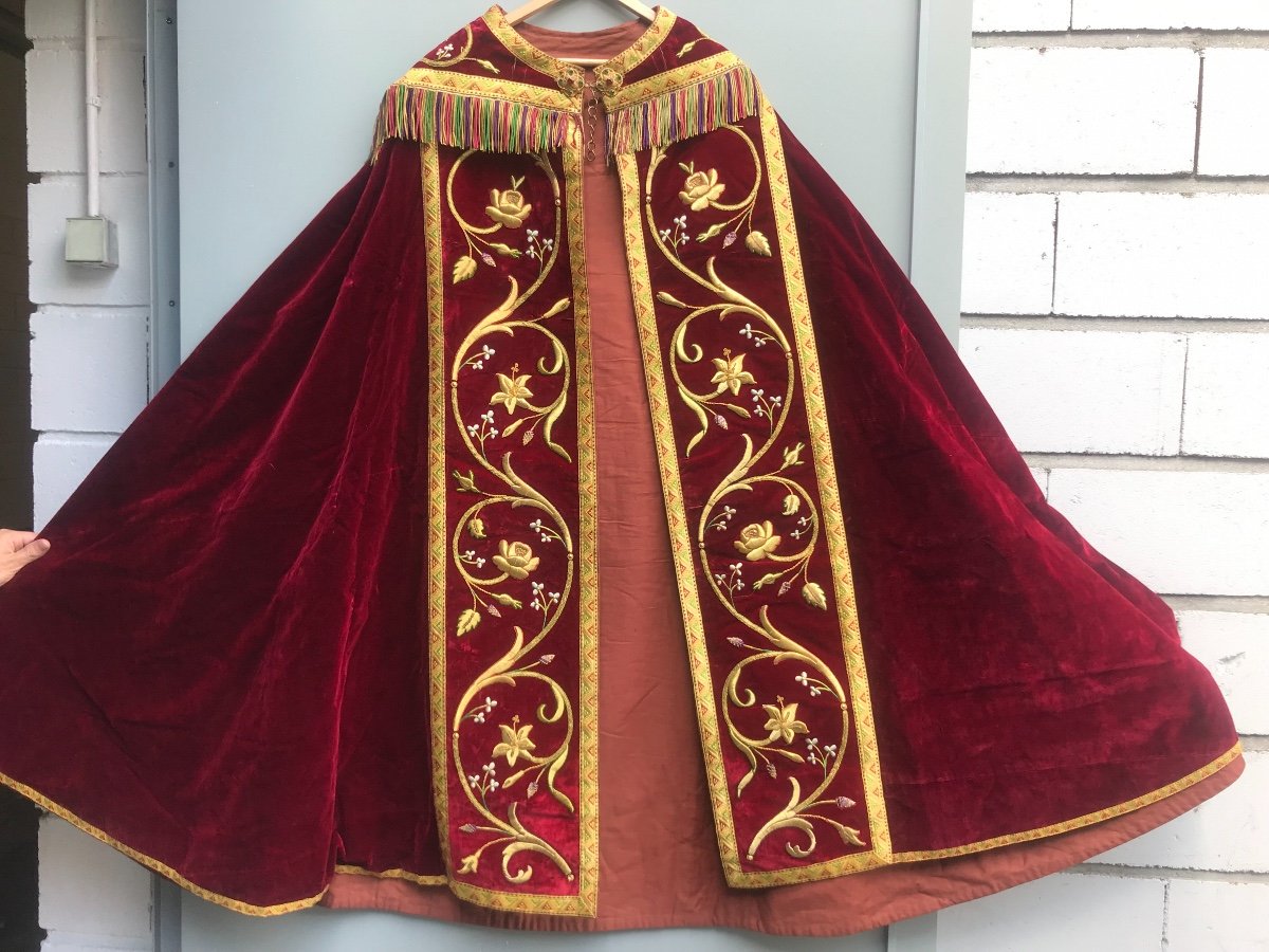 Cope - Silk Red Velvet Embroidery