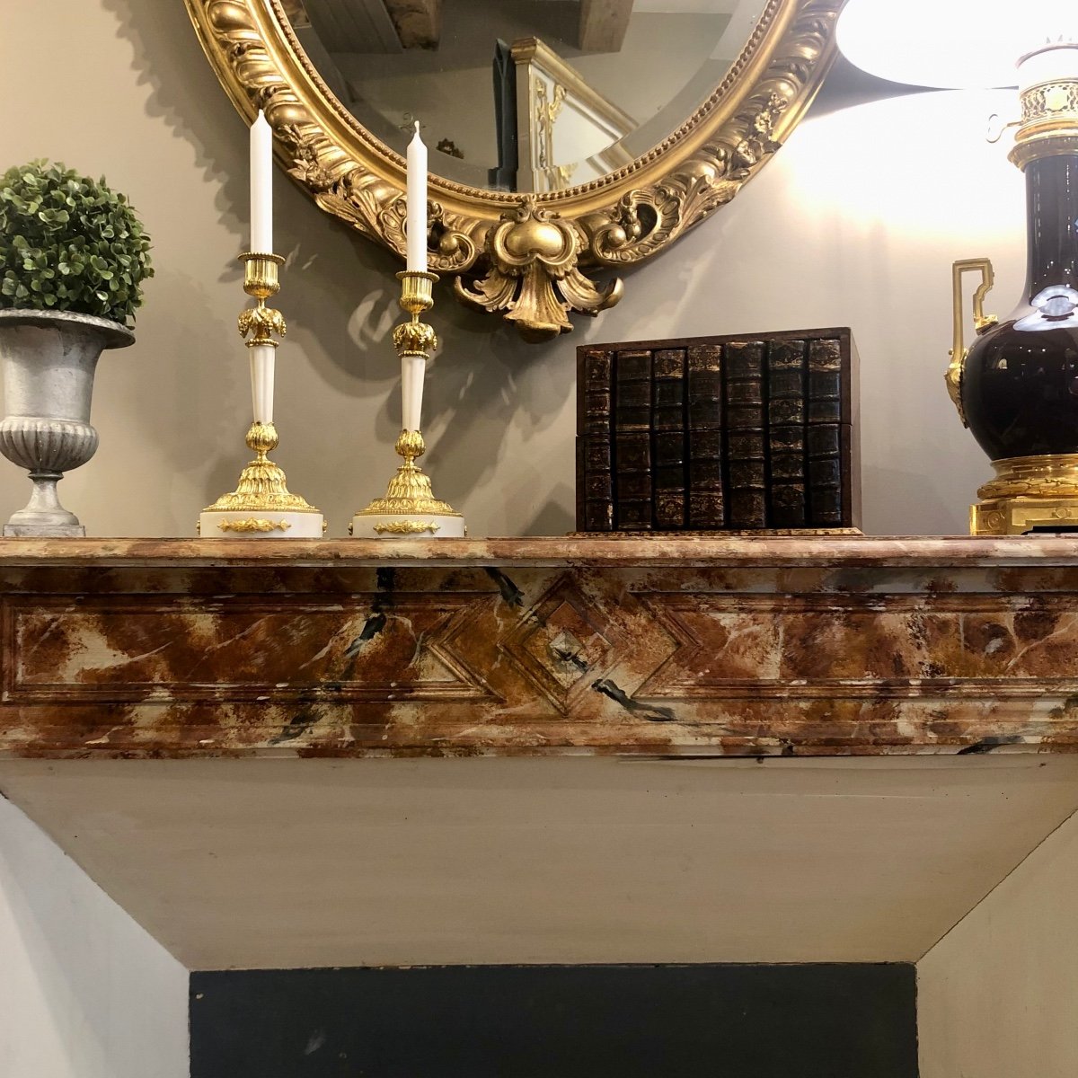 Louis XVI Style Wooden Mantel-photo-7