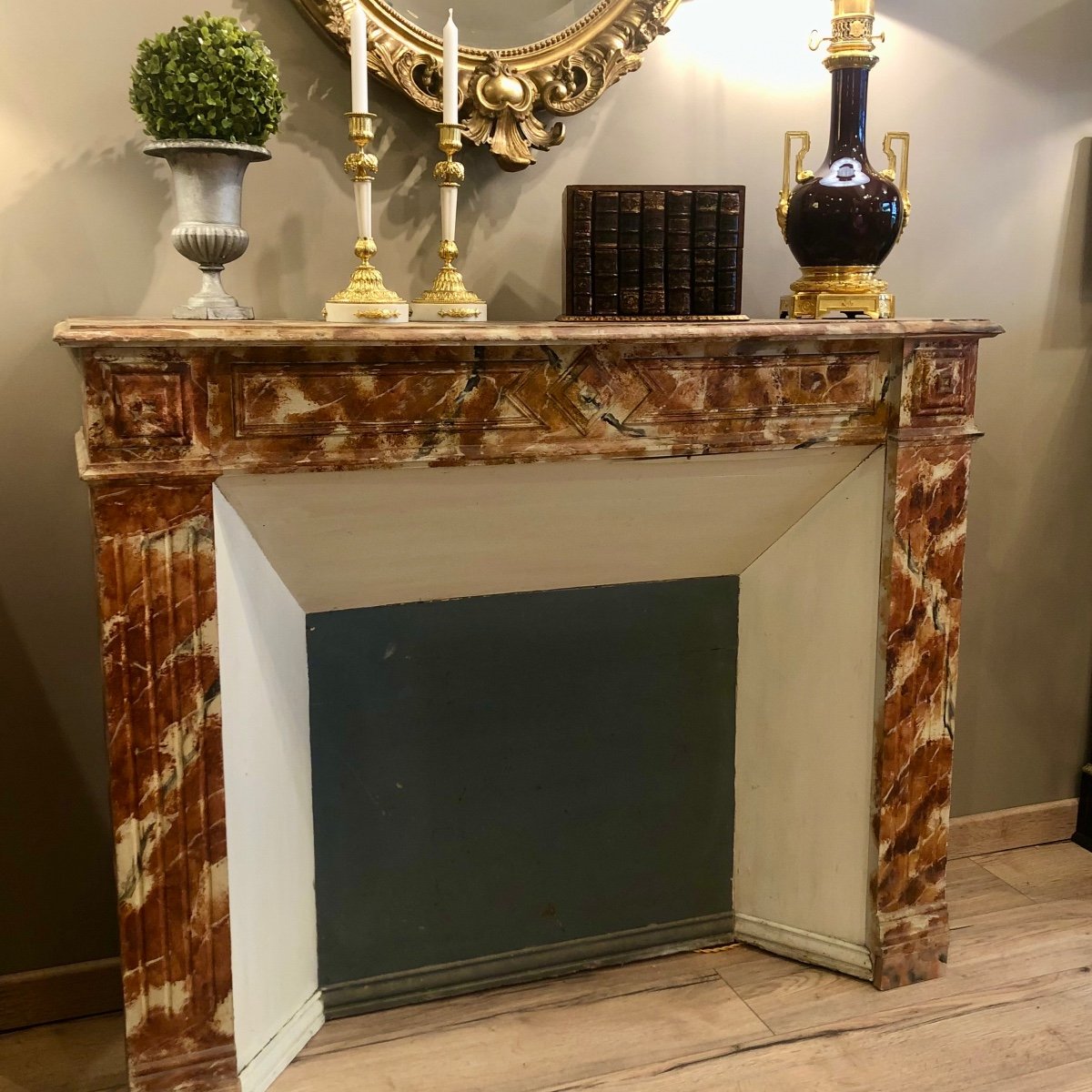 Louis XVI Style Wooden Mantel