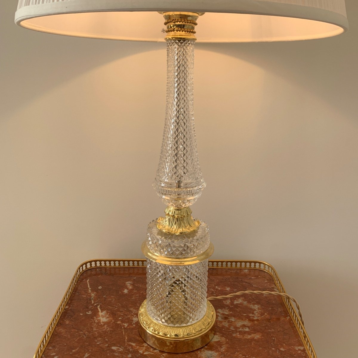 Crystal Lamp And Gilt Bronze-photo-2