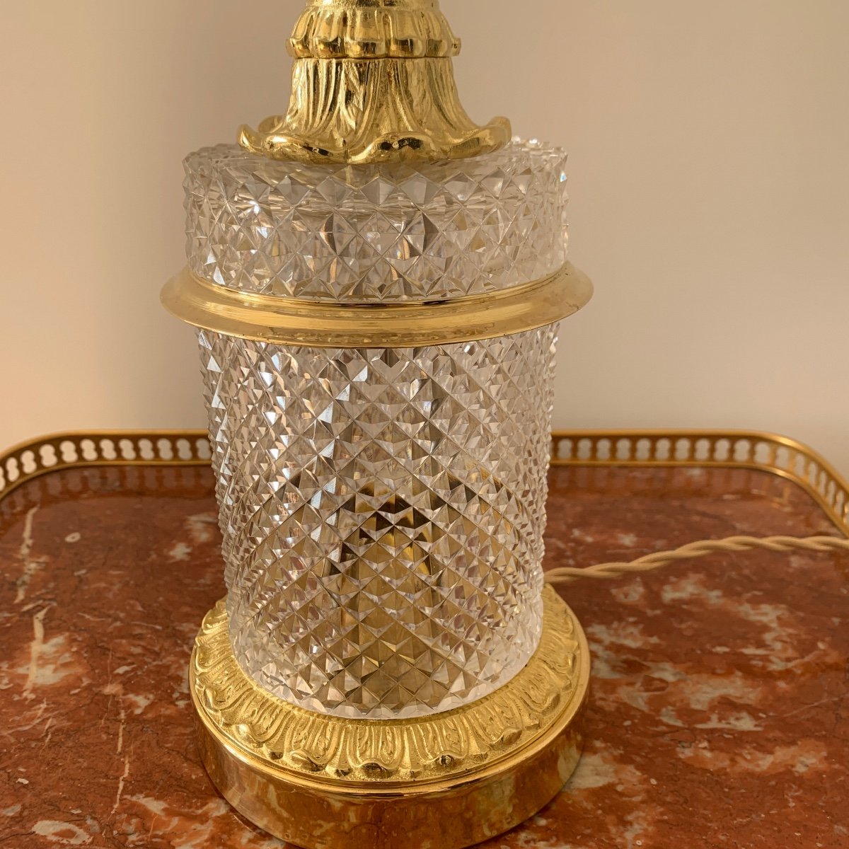 Crystal Lamp And Gilt Bronze-photo-1