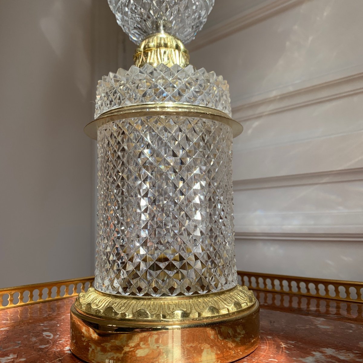 Crystal Lamp And Gilt Bronze-photo-4