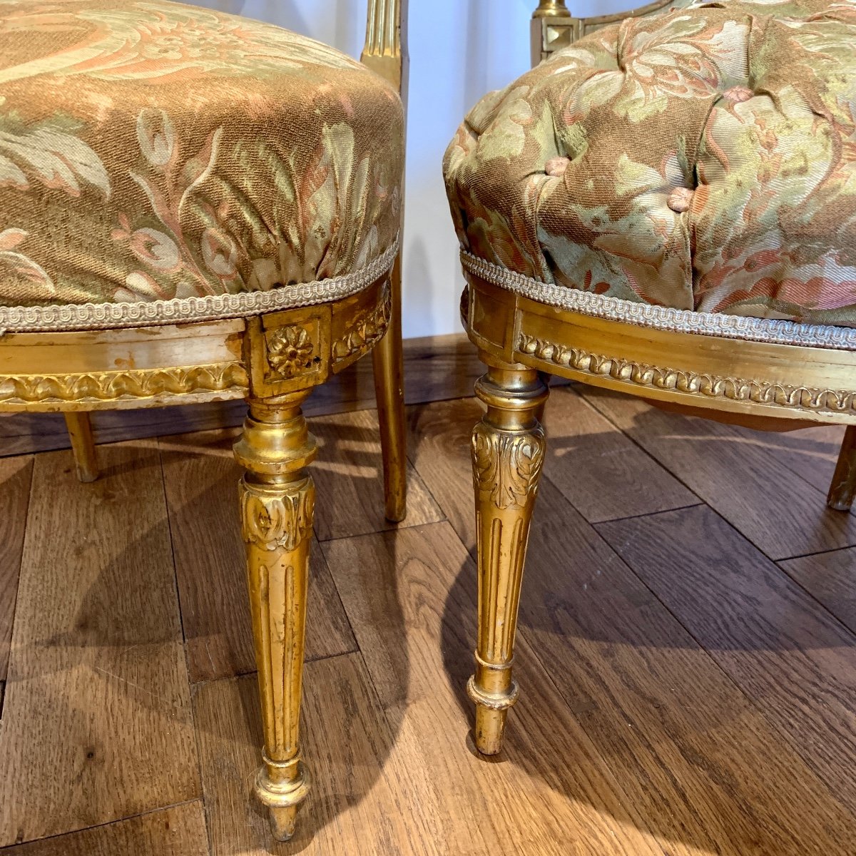Chaises bois doré de Style Louis XVI - Epoque Napoléon III-photo-5