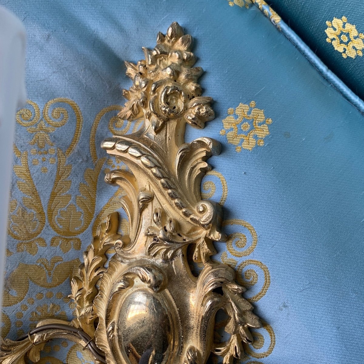 Pair Of Bronze Wall Lights, Louis XV Style-photo-2
