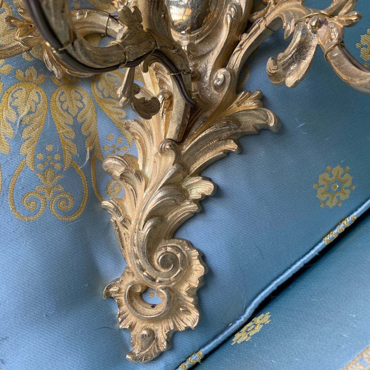Pair Of Bronze Wall Lights, Louis XV Style-photo-4
