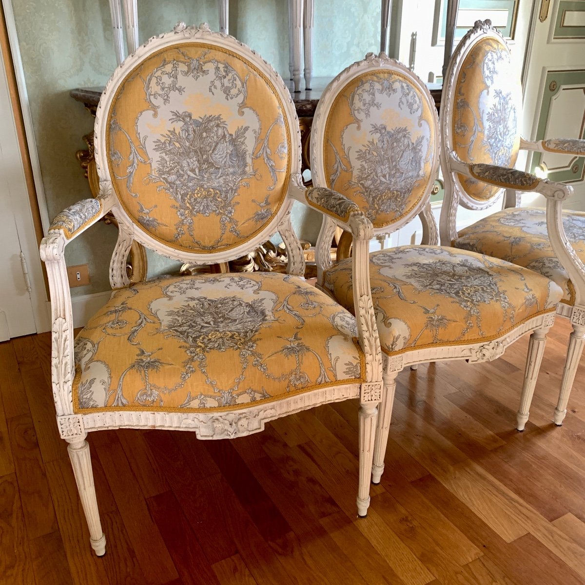 Suite De Chaises et Fauteuils Epoque Louis XVI - XVIIIe Siècle-photo-3