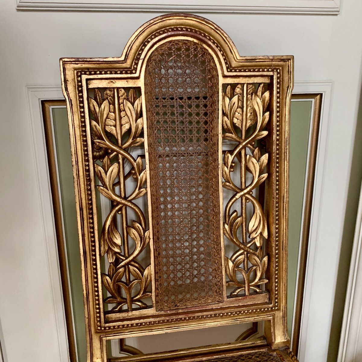 Paire De Chaises En Bois Doré  - d'Epoque Napoléon III-photo-6